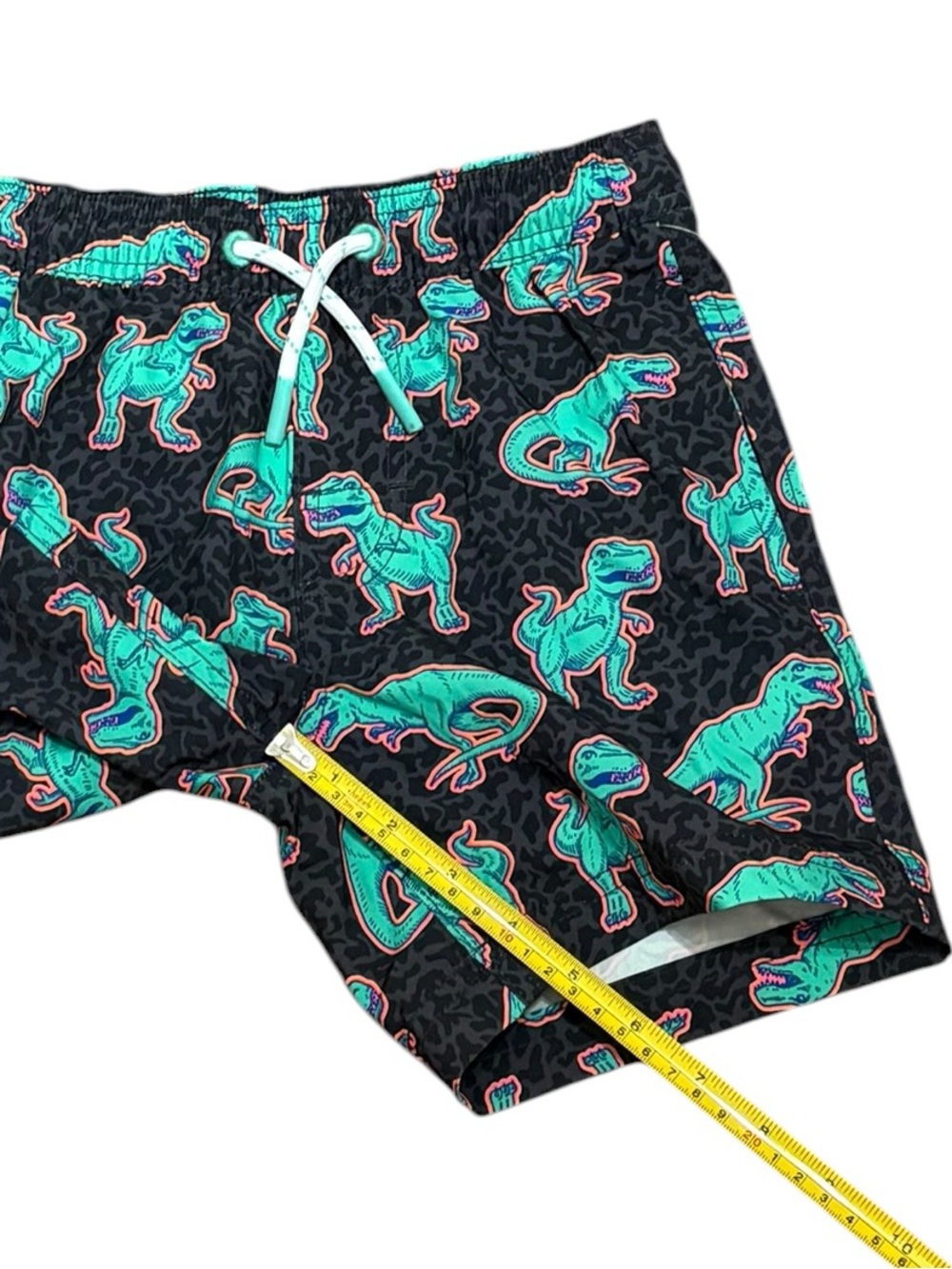 Boys Black Swim Trunks with Teal Dinosaur Print, Size S 6-7 NWT - Picture 6 of 7